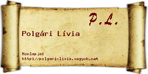 Polgári Lívia névjegykártya